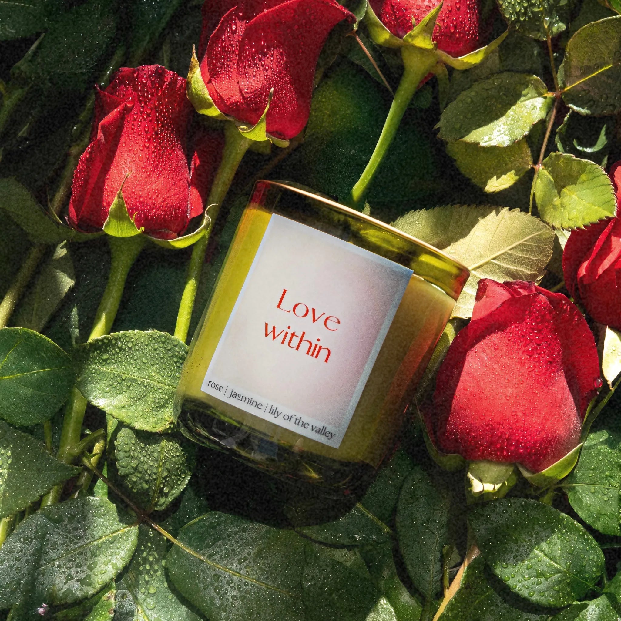love within candle, rose candle, jasmine candle, lily of the valley candle, luxury floral candle, non-toxic candle, unique gift for her, i love you candle, i love you gift, within candles, pink candles, luxury candle, luxury non-toxic candle, coconut soy wax candle
