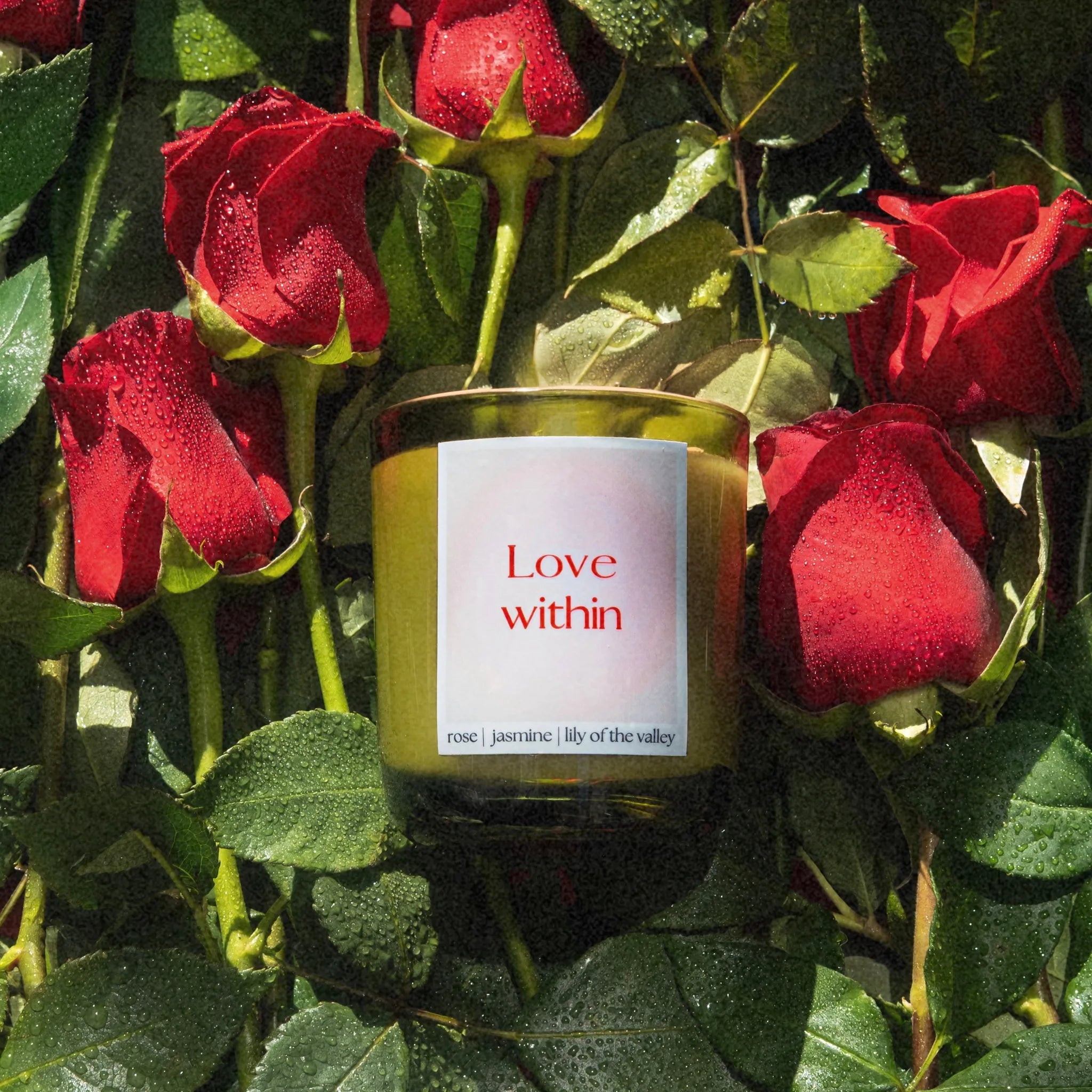 love within candle, rose candle, jasmine candle, lily of the valley candle, luxury floral candle, non-toxic candle, unique gift for her, i love you candle, i love you gift, within candles, pink candles, luxury candle, luxury non-toxic candle, coconut soy wax candle
