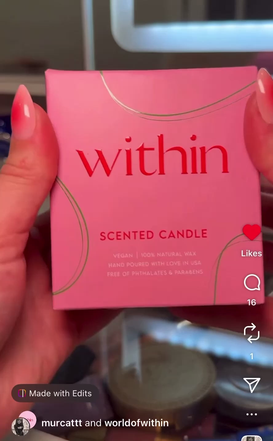 luxury non-toxic candle for mindfulness rituals and home décor, unique self-care gift candle with hidden affirmation inside, within candle